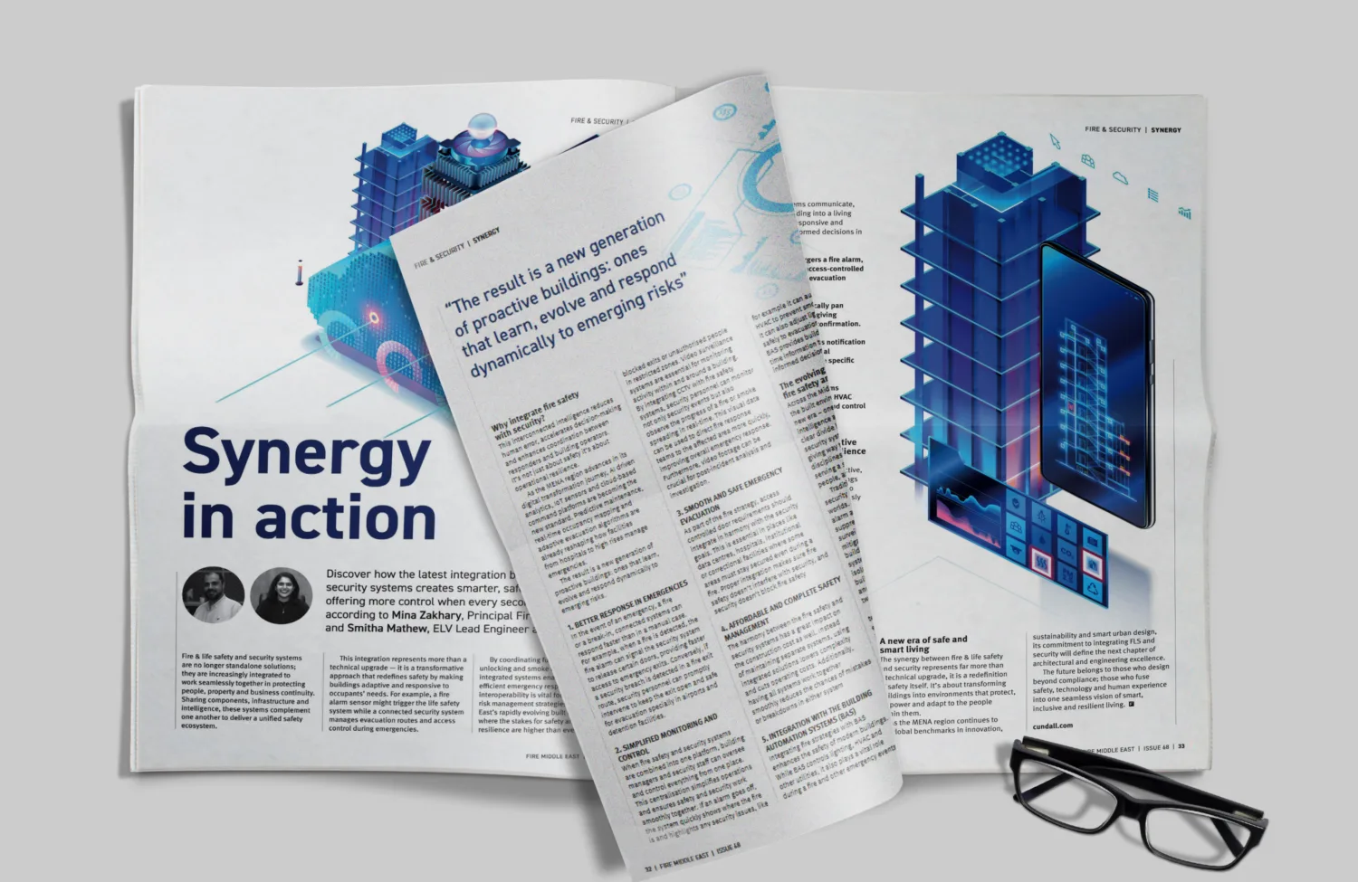 Screenshot of a published article layout in Fire Middle East magazine.