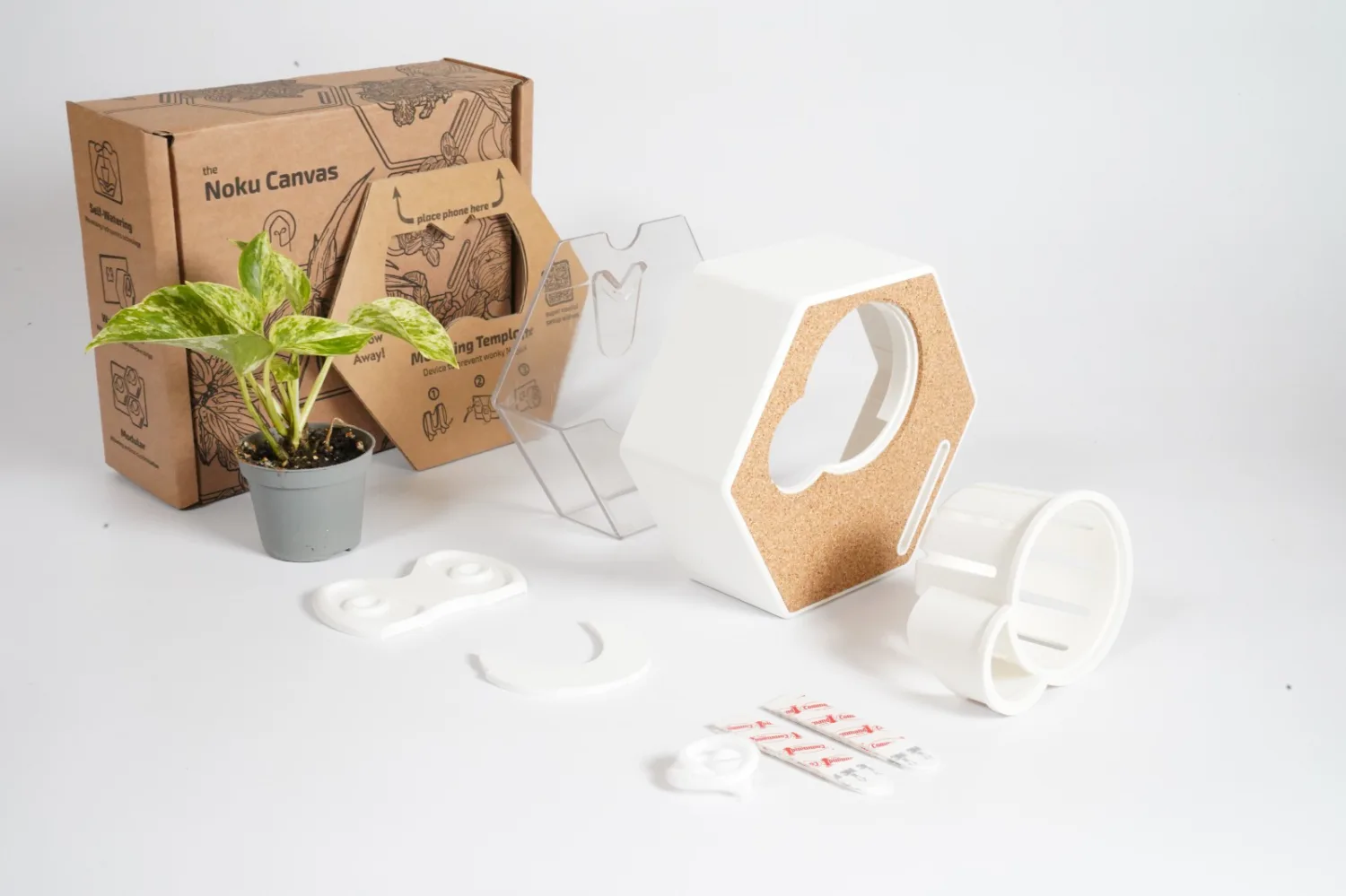 The Noku Canvas separated against a white surface into its component parts