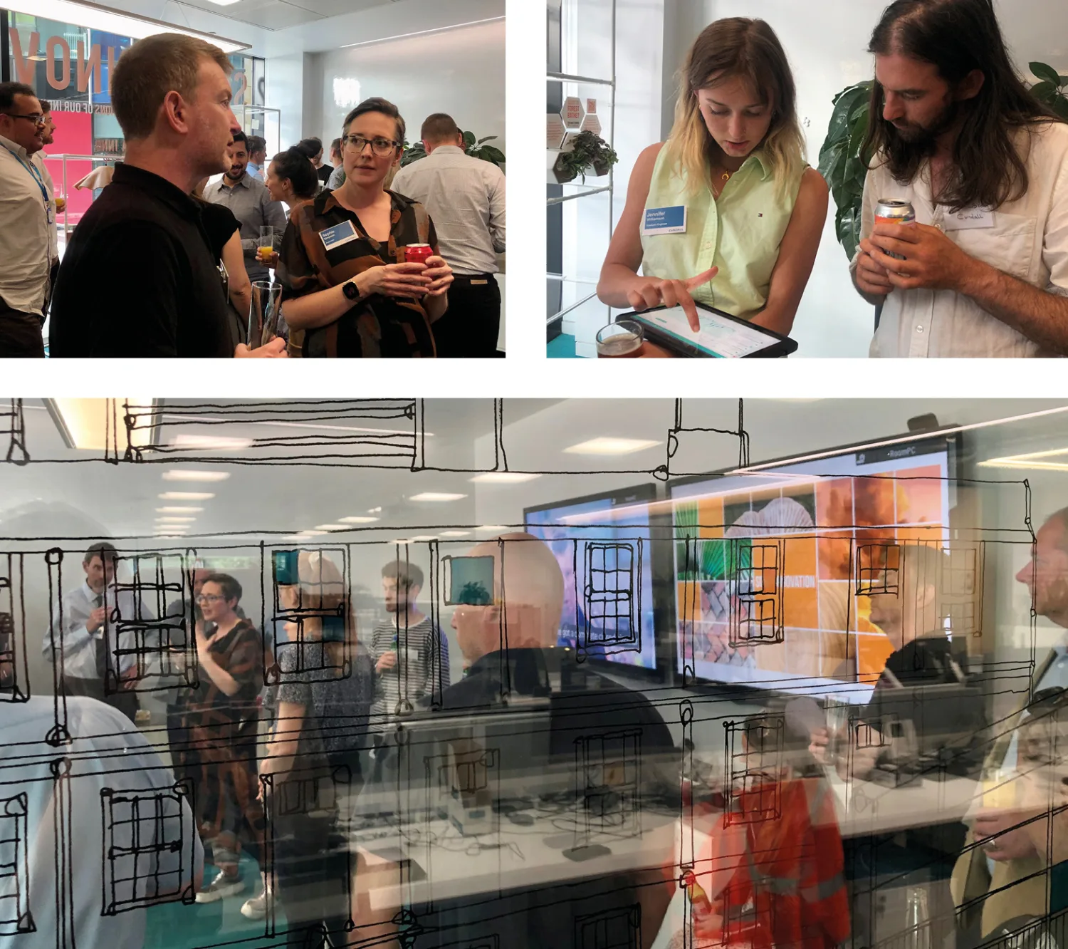 Collage of pictures of the Sustainnovation exhibition event