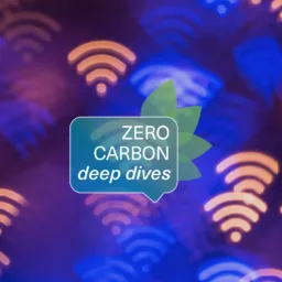 Wi-Fi signs lighting pattern in background with Zero Carbon Deep Dives logo