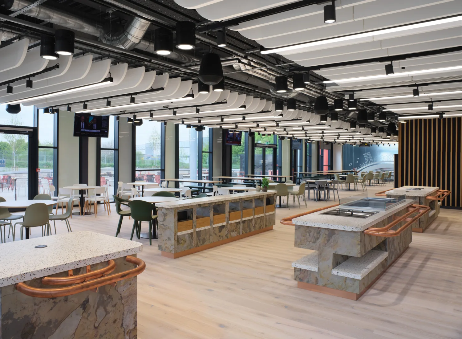 Open plan cafeteria space in the Cadent Gas complex