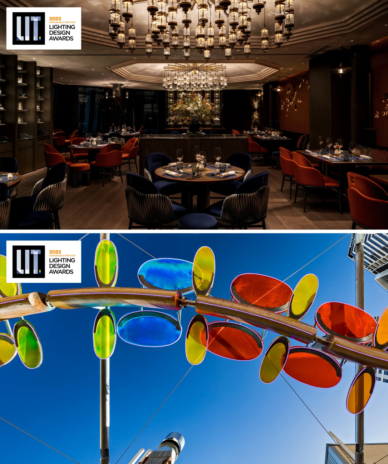 Collage of project images with the award logo