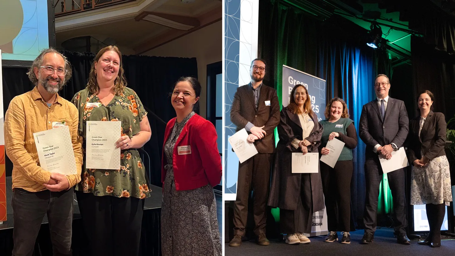 Photo collage of 2025 Green Star Champions