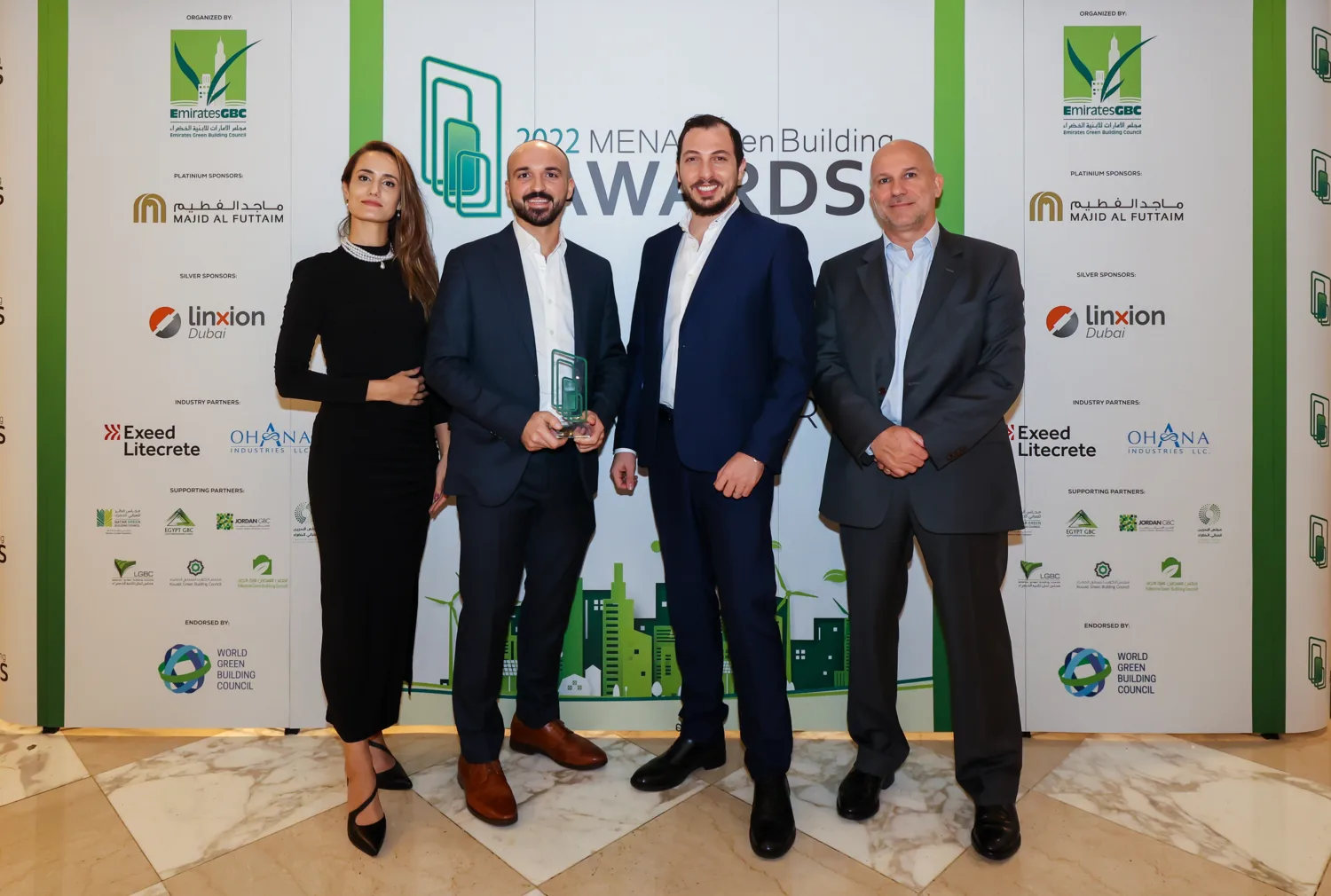 Cundall employees receiving the award during the awards night