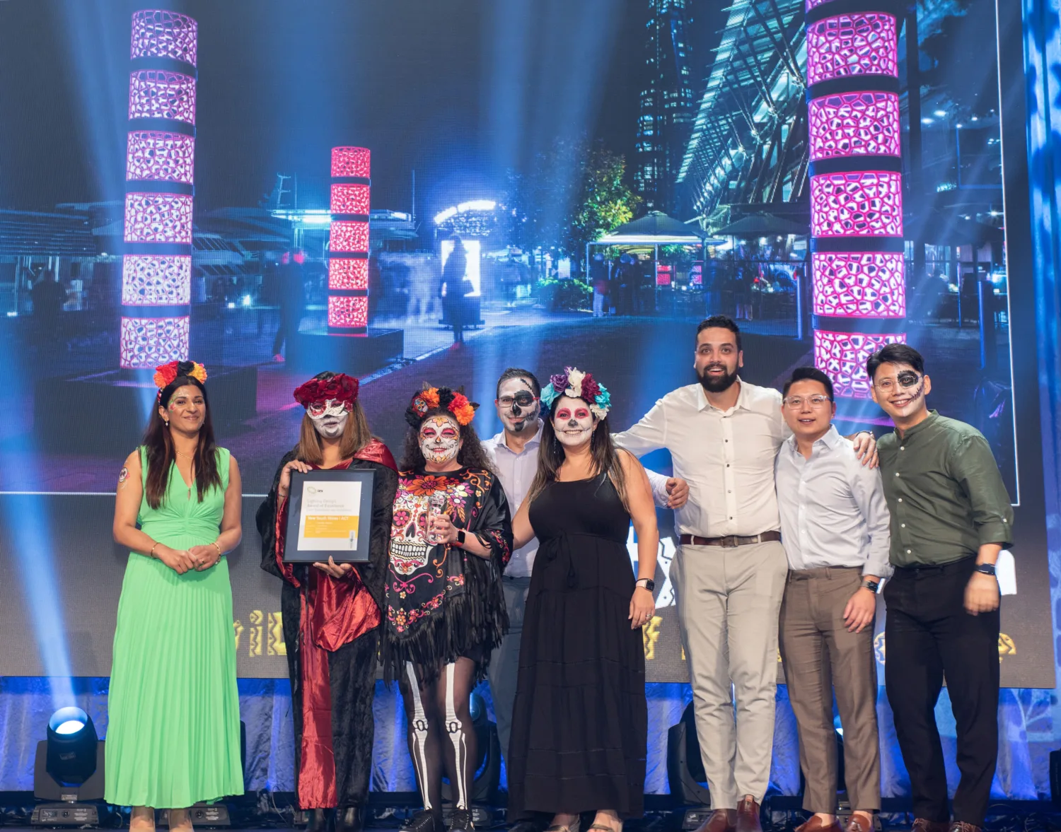 Cundall team on stage collecting their award