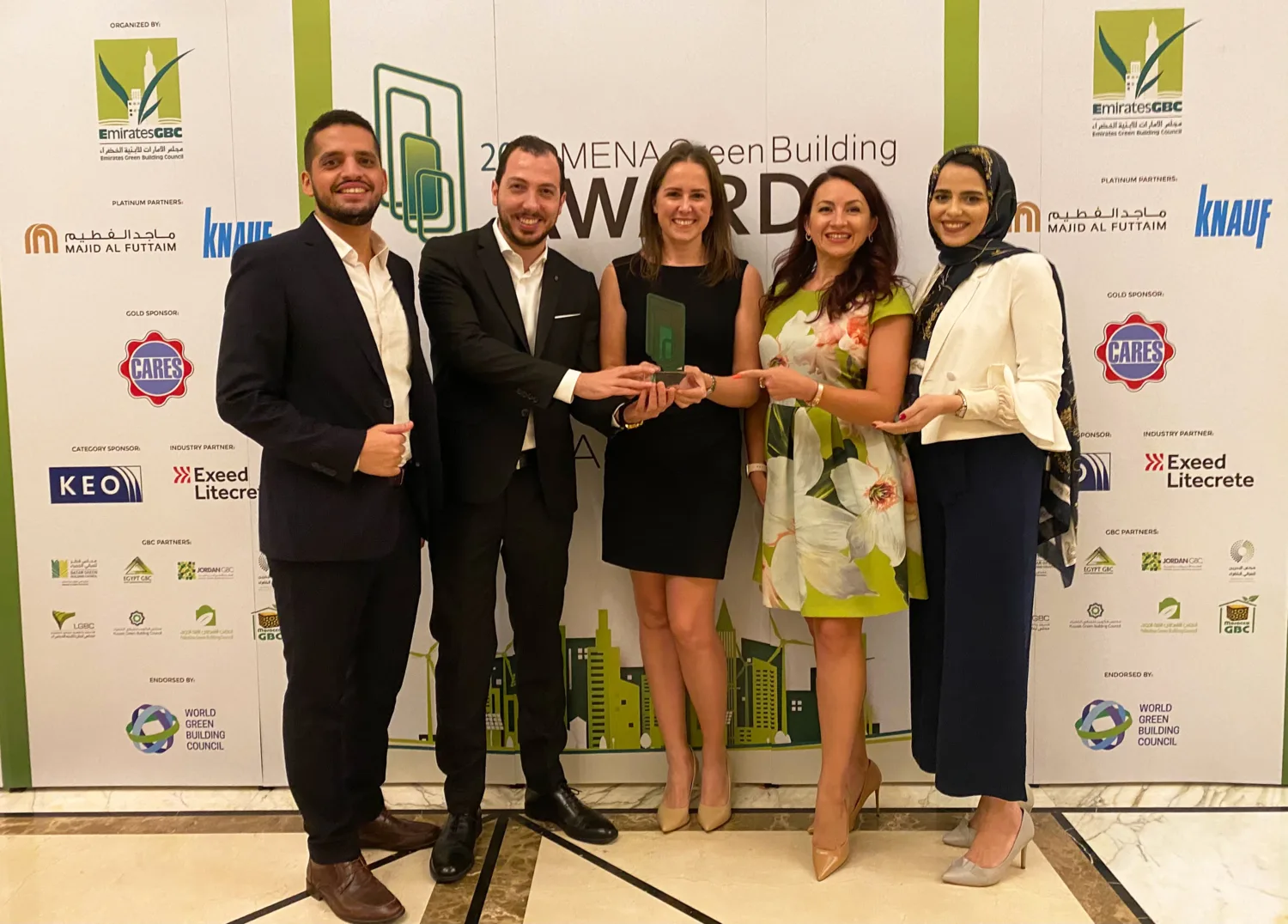 Cundall Dubai team receiving the Green Consultancy of the Year 2021 award