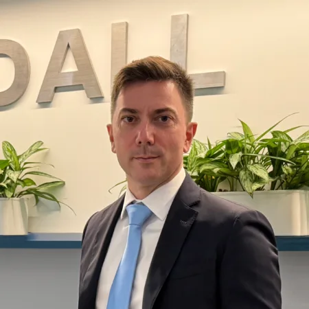 Zsolt David, new Technical Director in Cundall, wearing navy suit