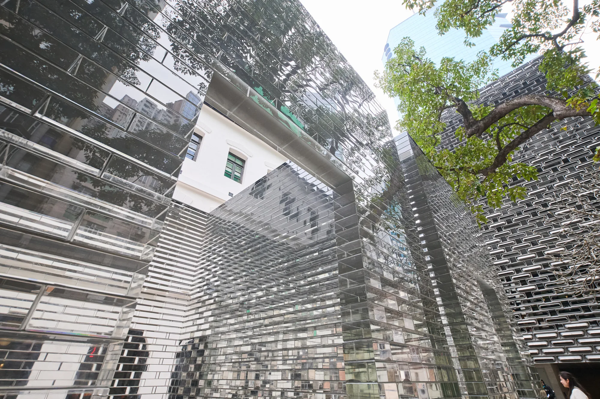 Perspective view of glass sculpture installation by artist Alicja Kwade