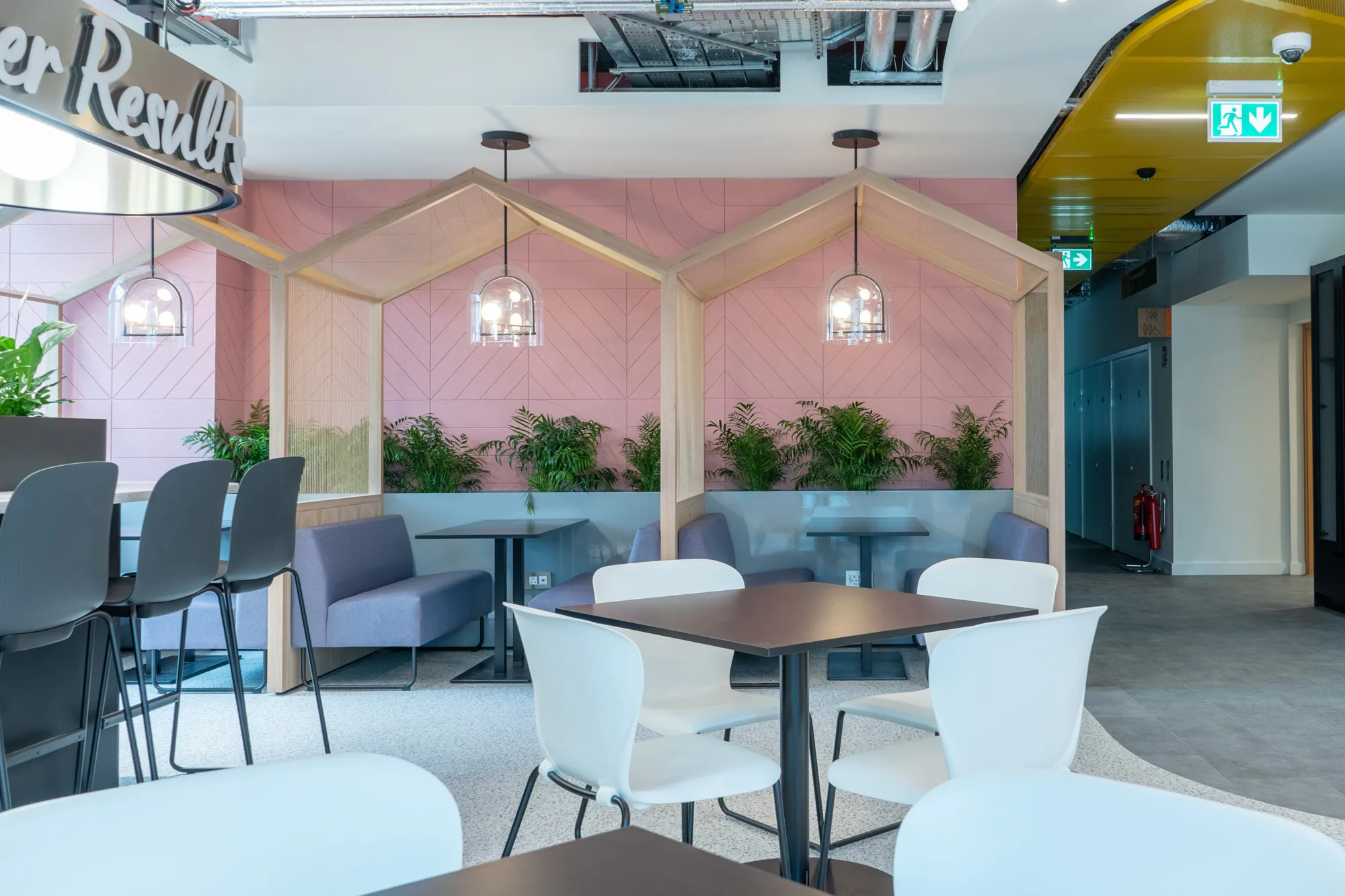 State of the art kitchen area with bespoke pods