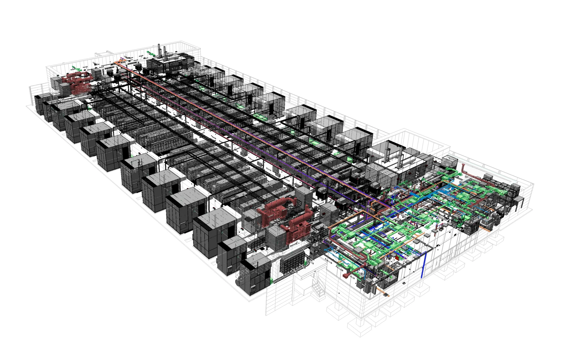 Computer generated image displaying layout of cooling units