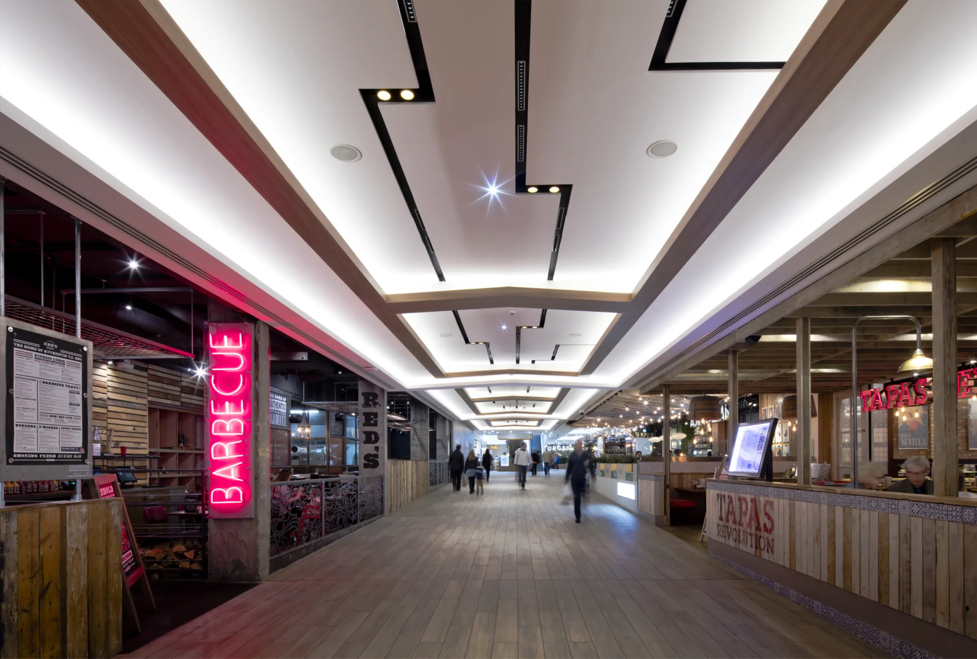 New lighting and roof work at the Food Court