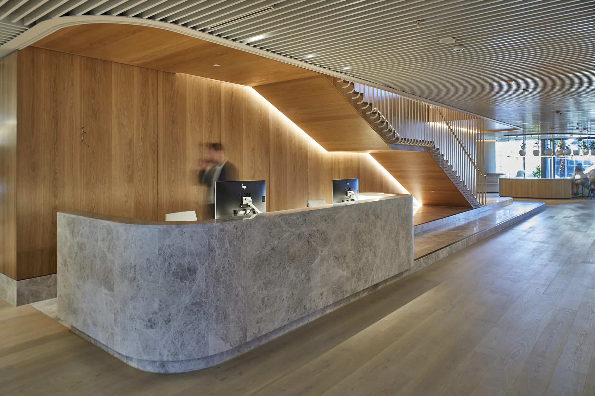Reception desk in main foyer