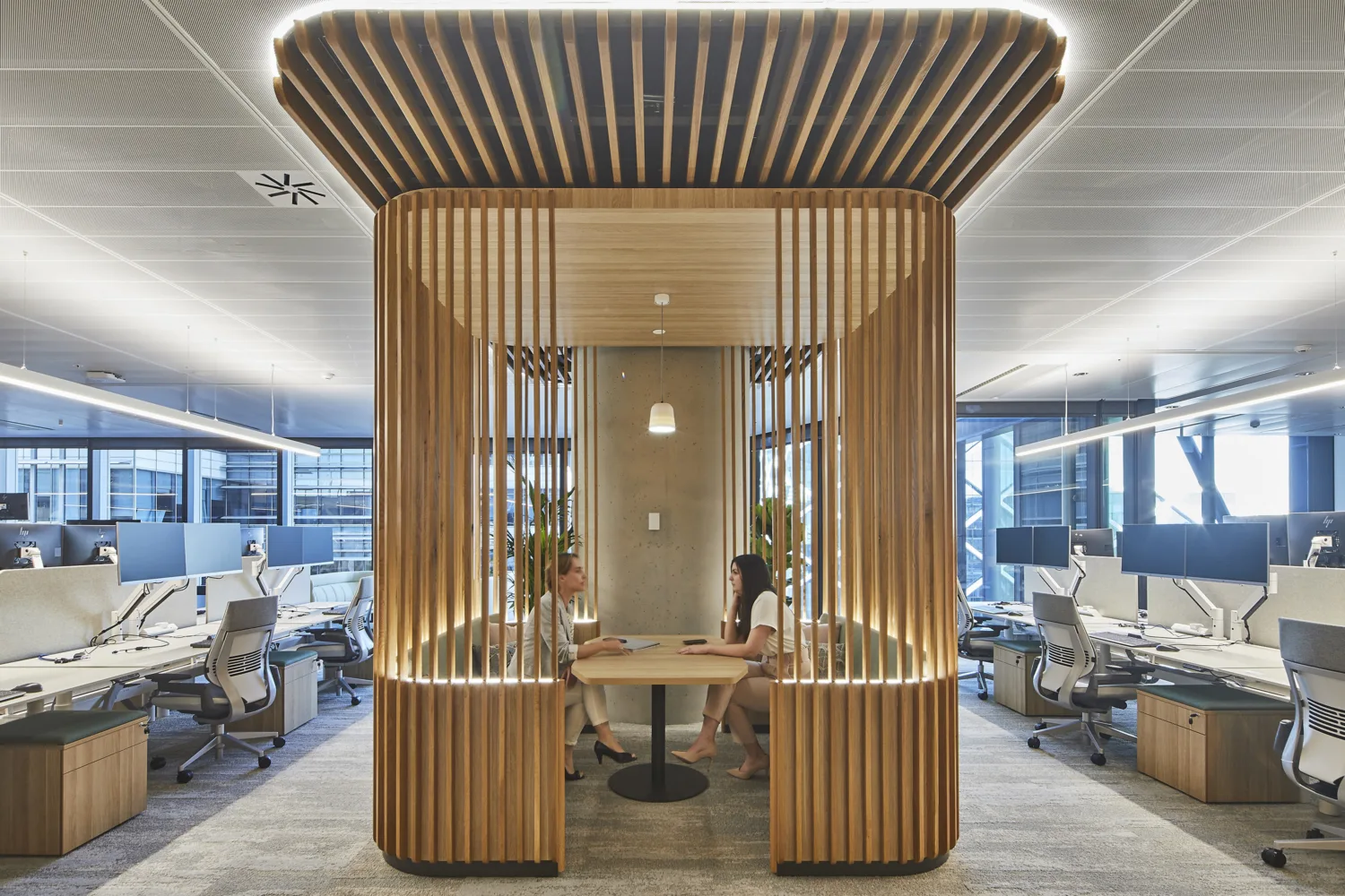 Individual work space placed in main office