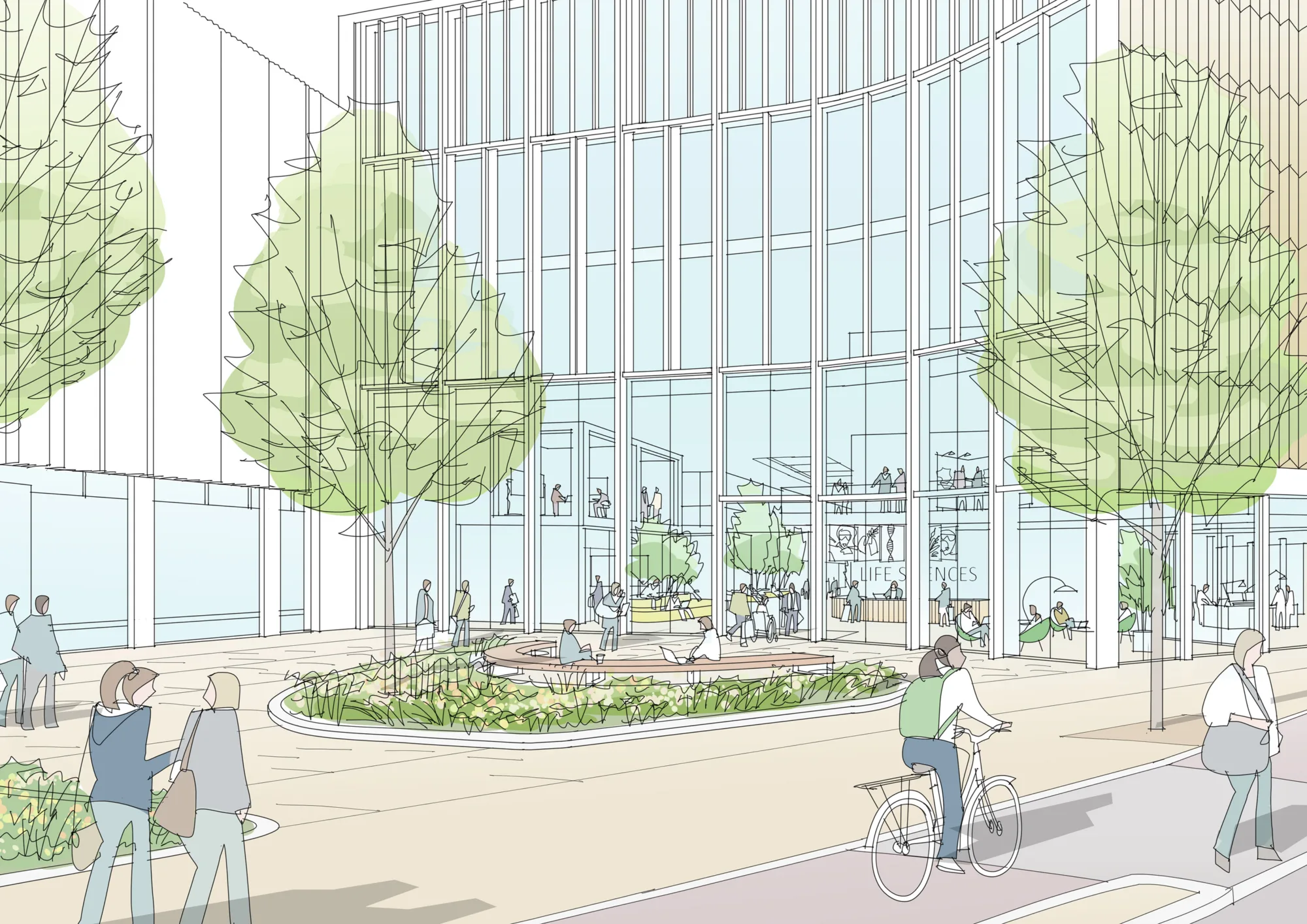 Pencil drawing sketch of Grafton Life Sciences