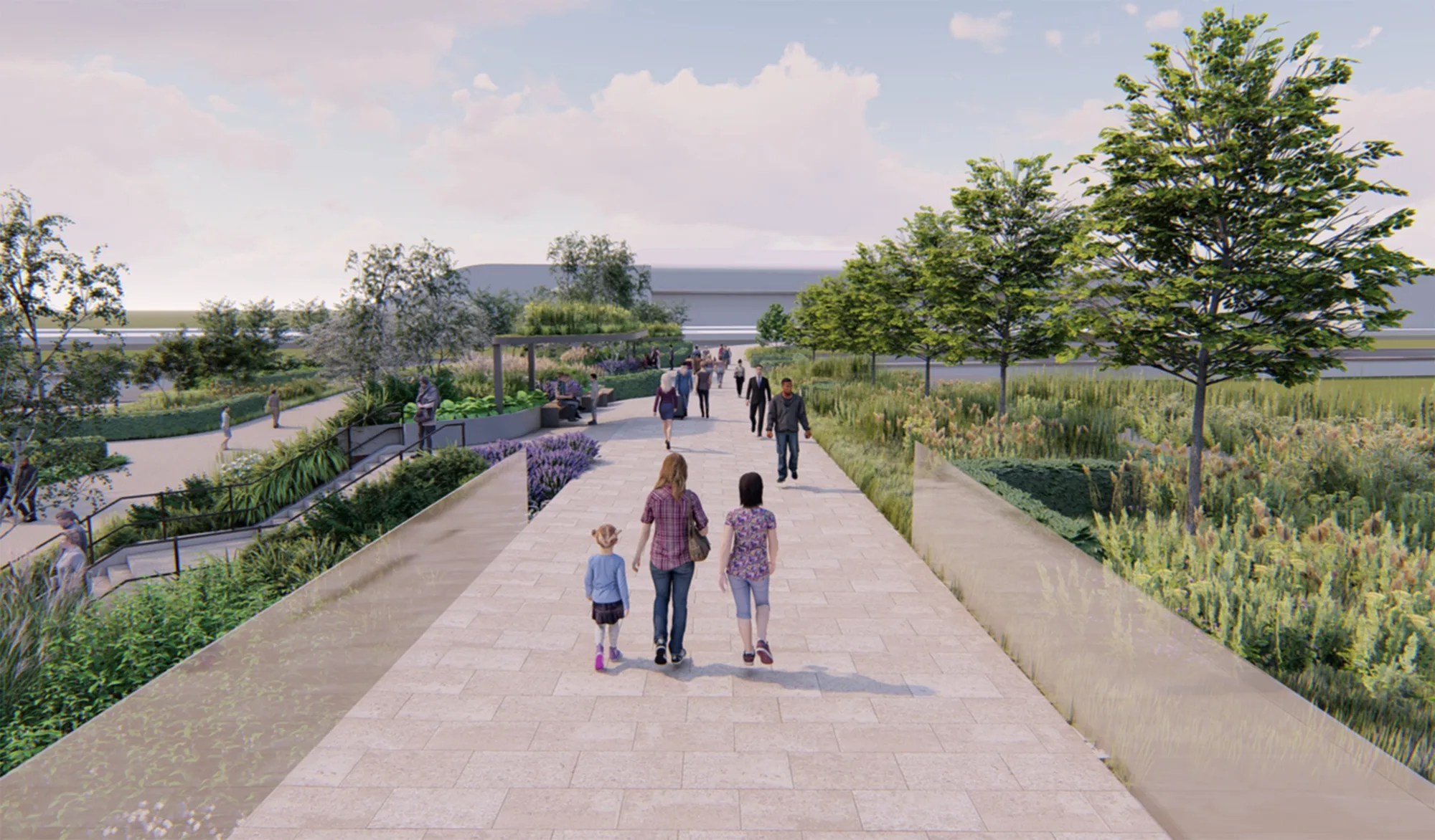 View from the pedestrian concourse towards Interchange