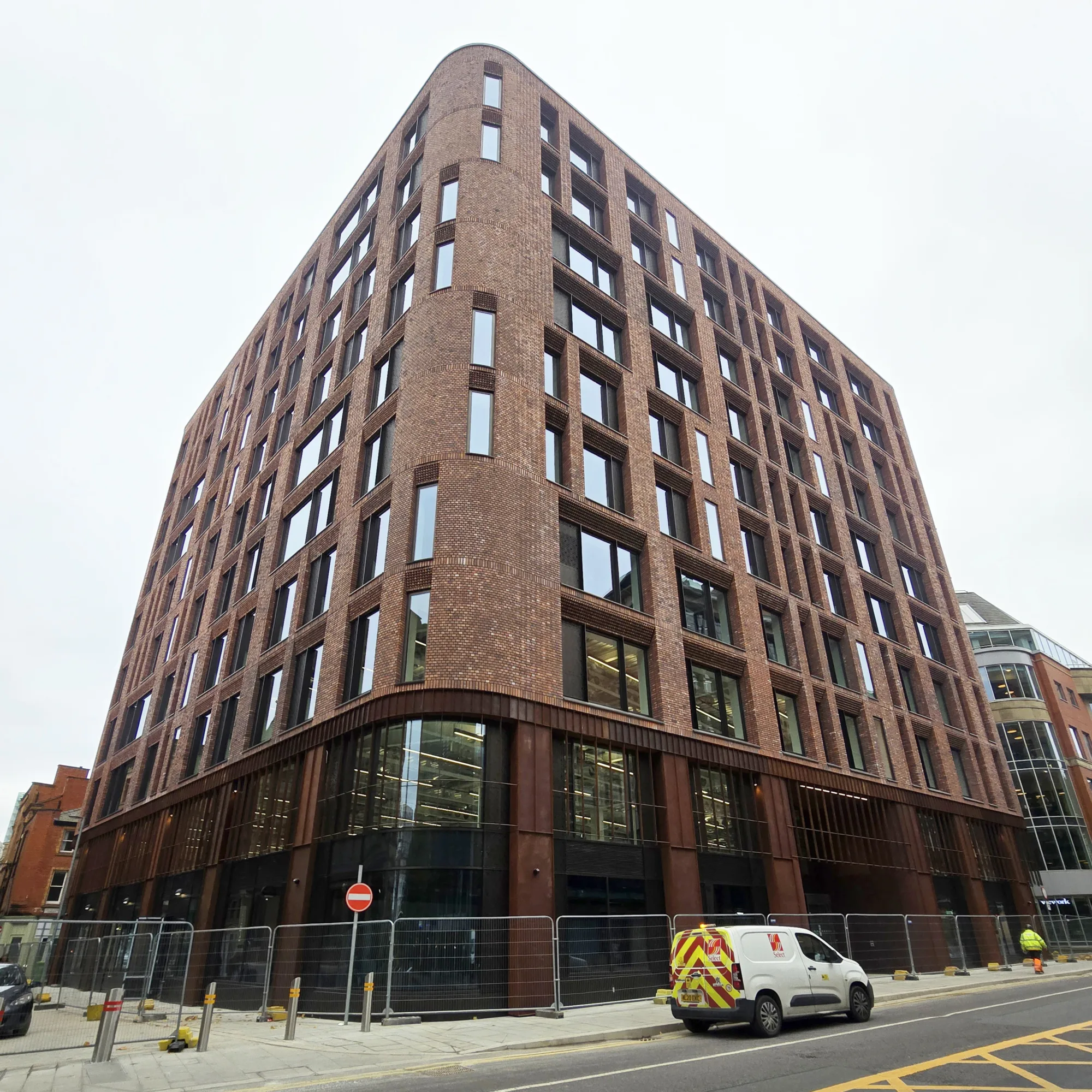 Front of the Island Site Building, with the entire building captured within the frame