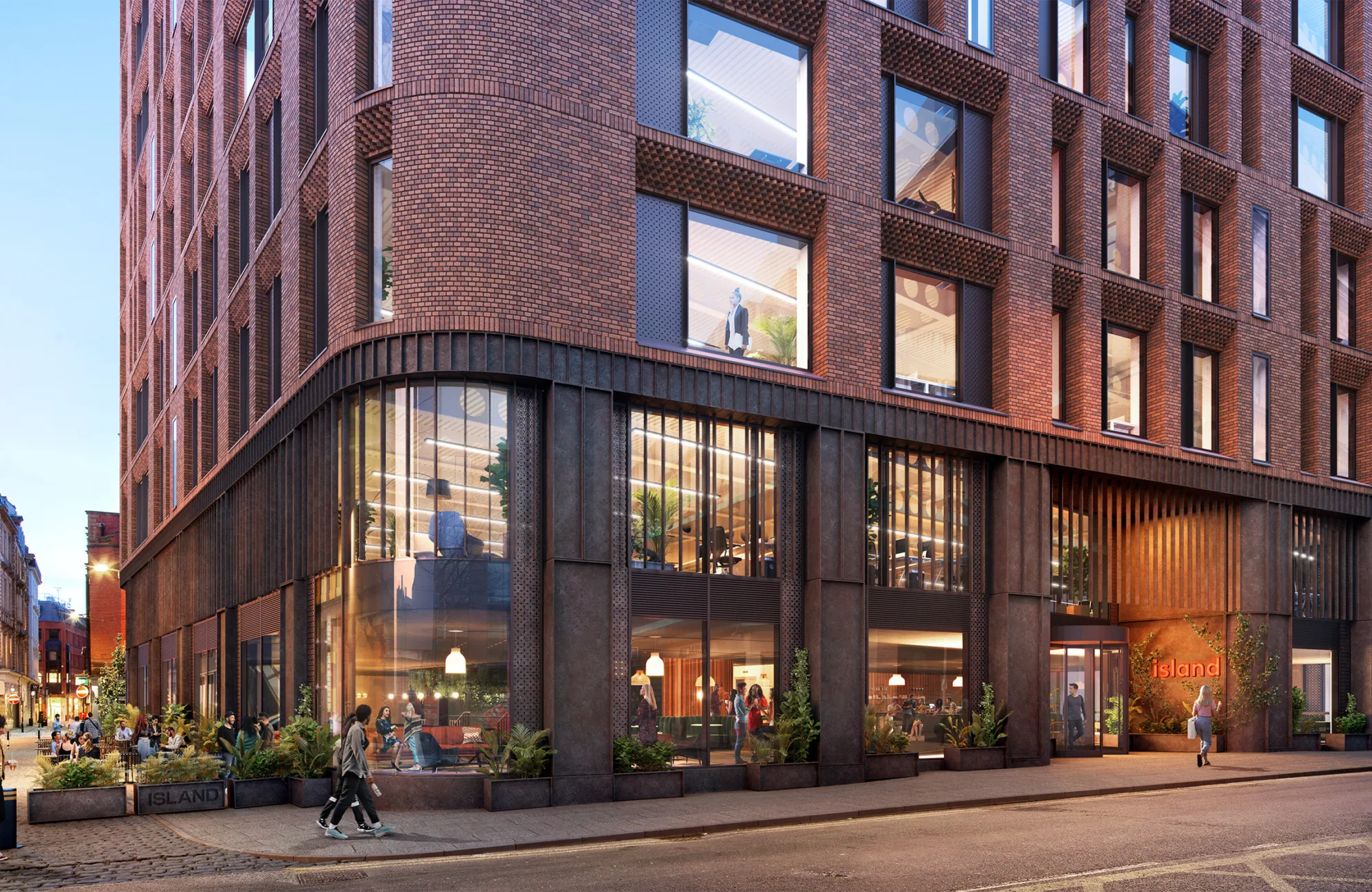 CGI render of Island Site front of building