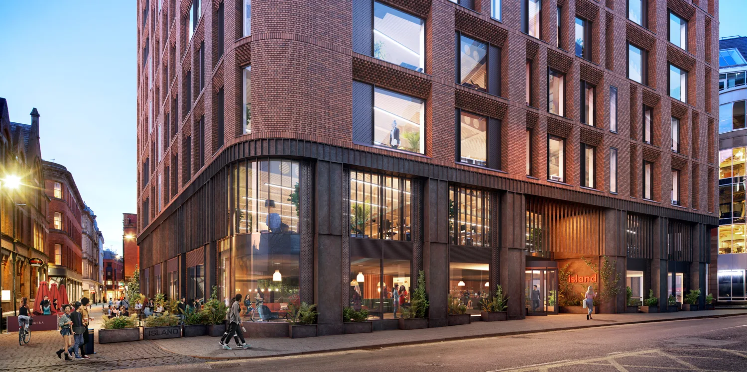 CGI render of Island Site front of building