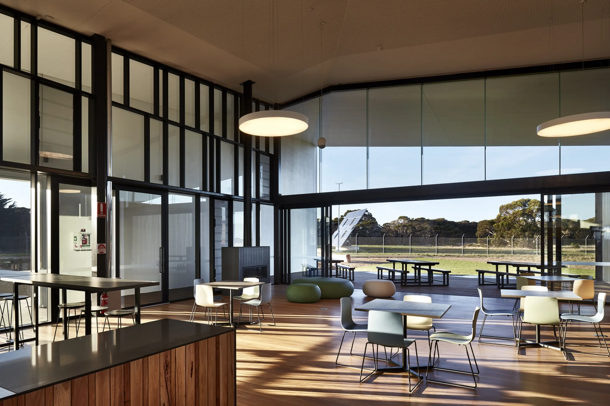 Baggage reclaim hall at Kangaroo Island Airport with people