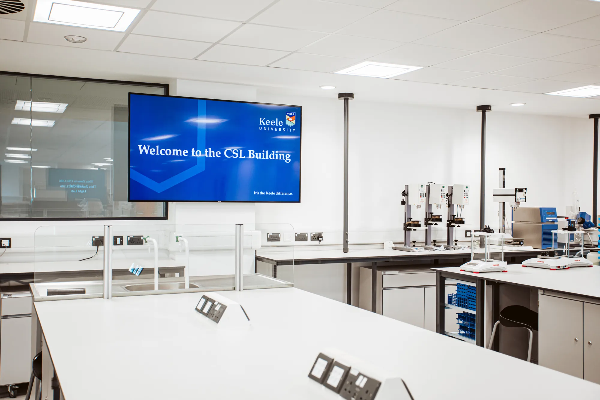 Lab shot with equipment for students