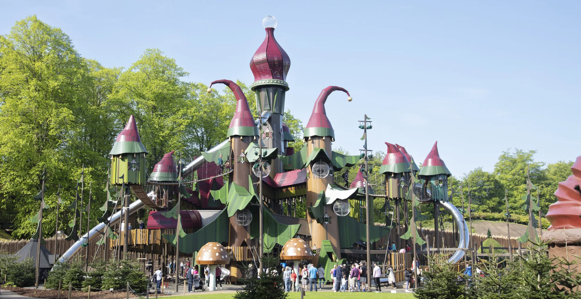 Lilidorei at Alnwick Garden in the day showing the out door play area