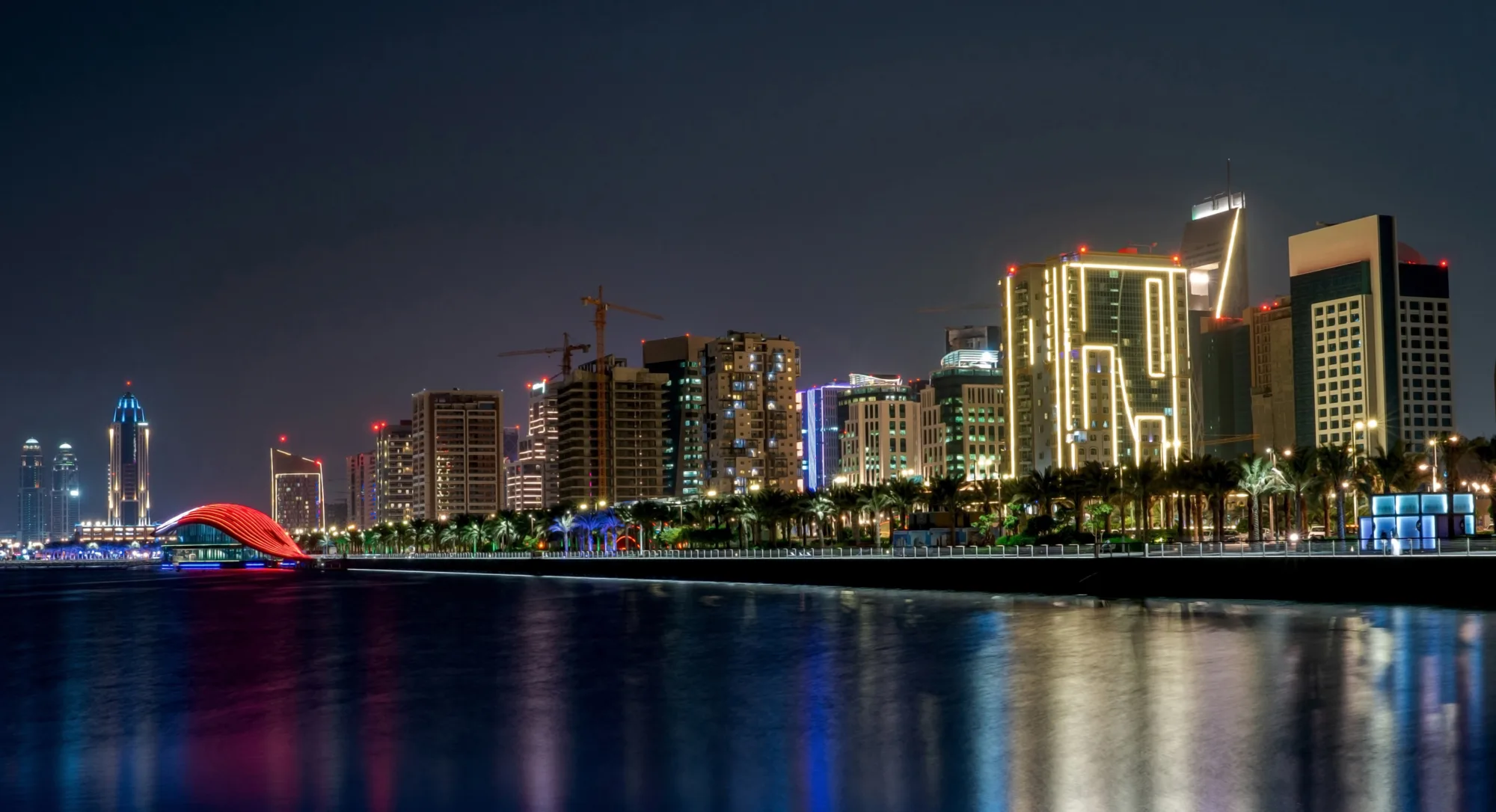 Citiscape view of Lusail at night