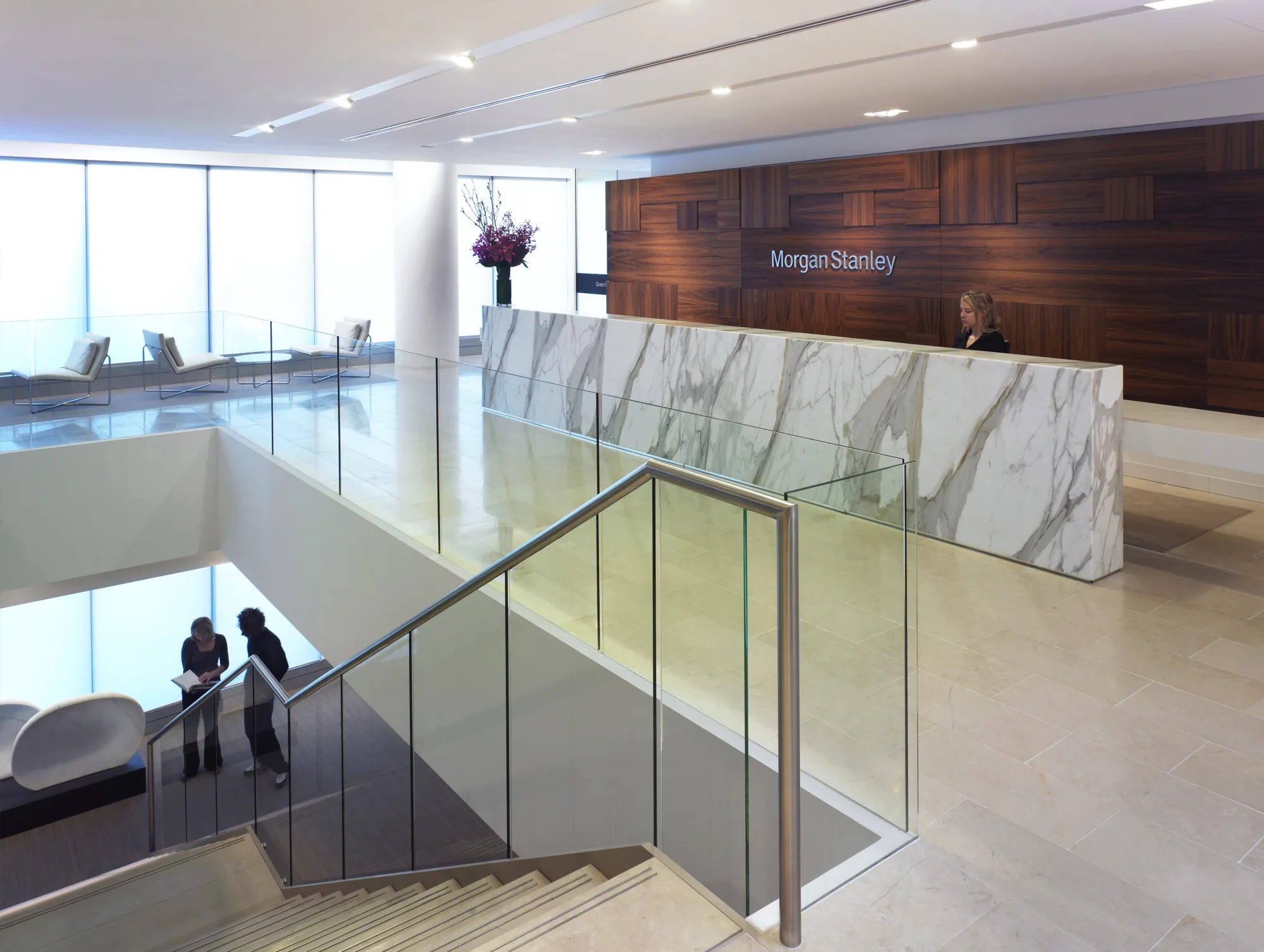 Main foyer and Morgan Stanley reception desk.