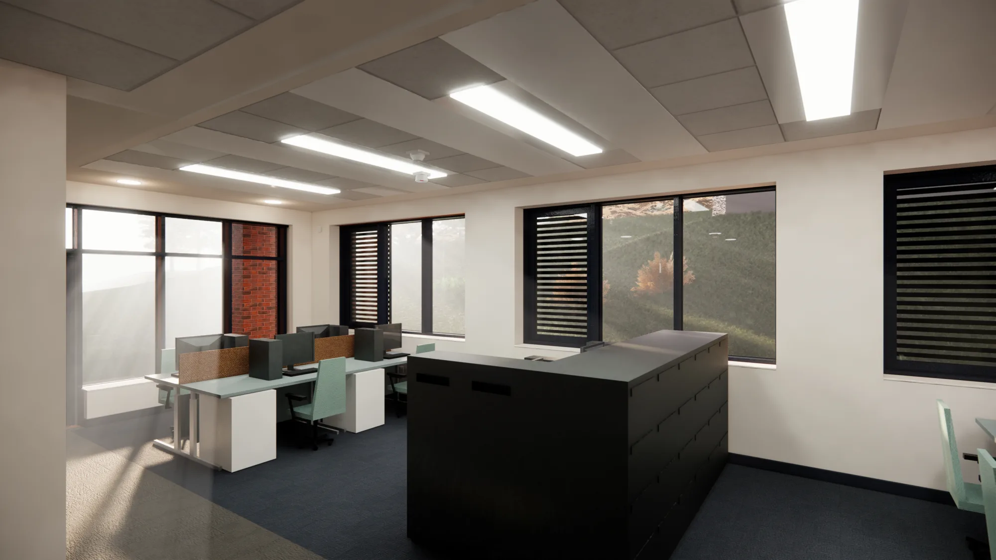 Internal shot of standard office space