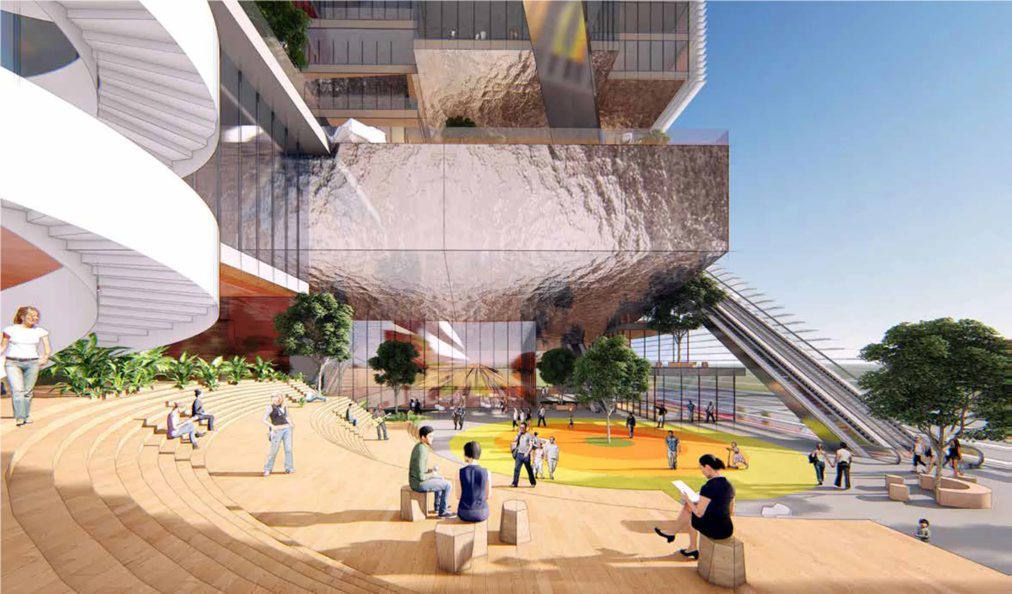 The shared common area in the building.