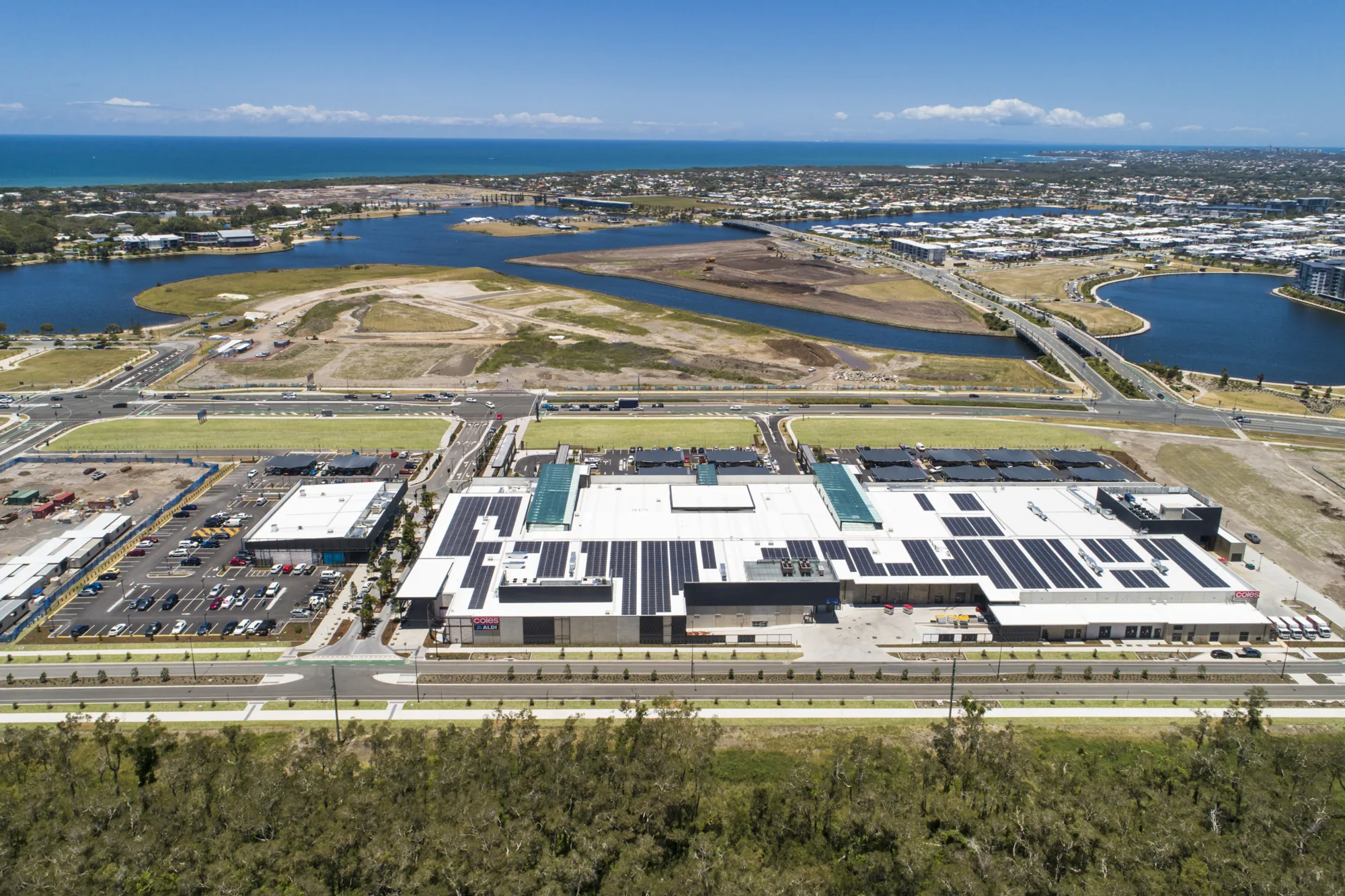 Aerial view of entire precinct and surrounds
