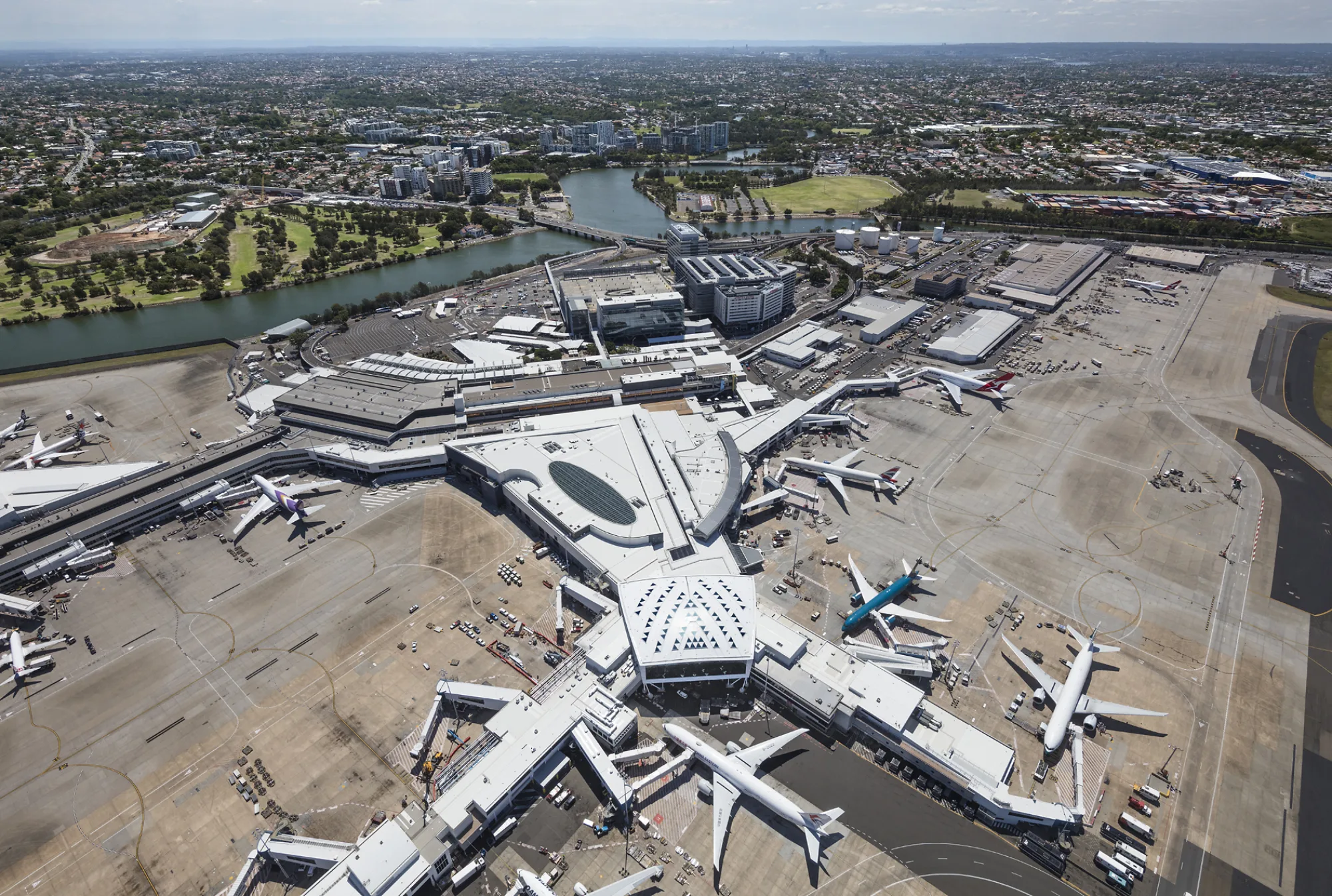 Aerial view of Sydney Airport