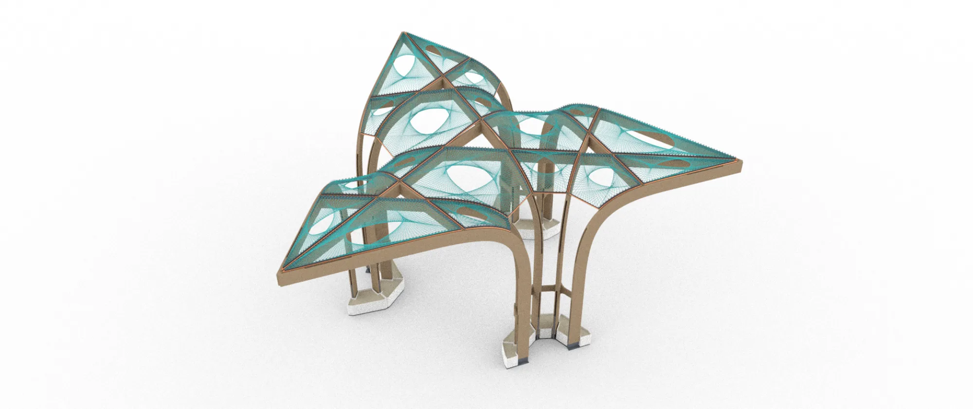 Computer generated image of the pavilion on a white background