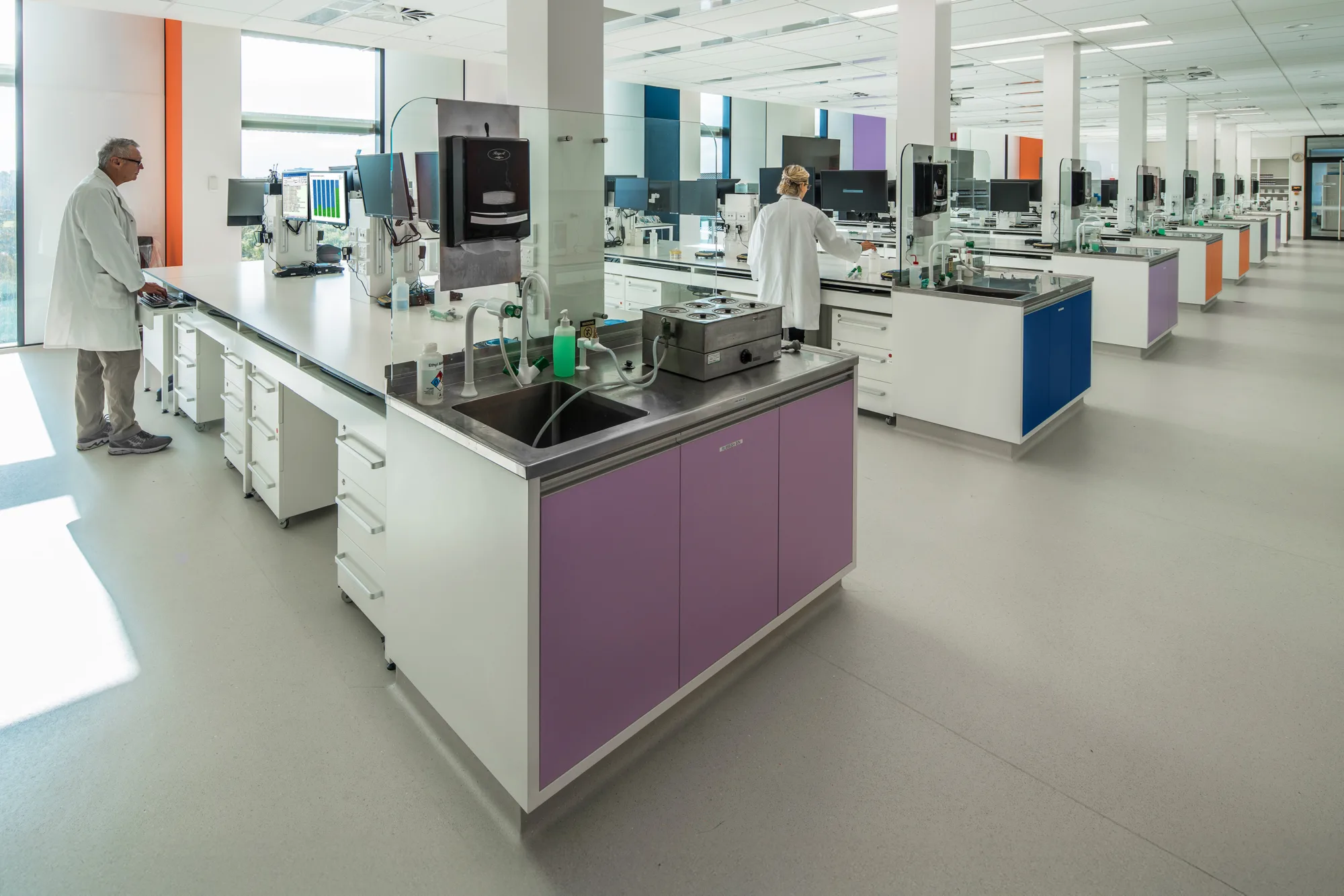 People working in a lab in Uni SA Cancer Research Institute