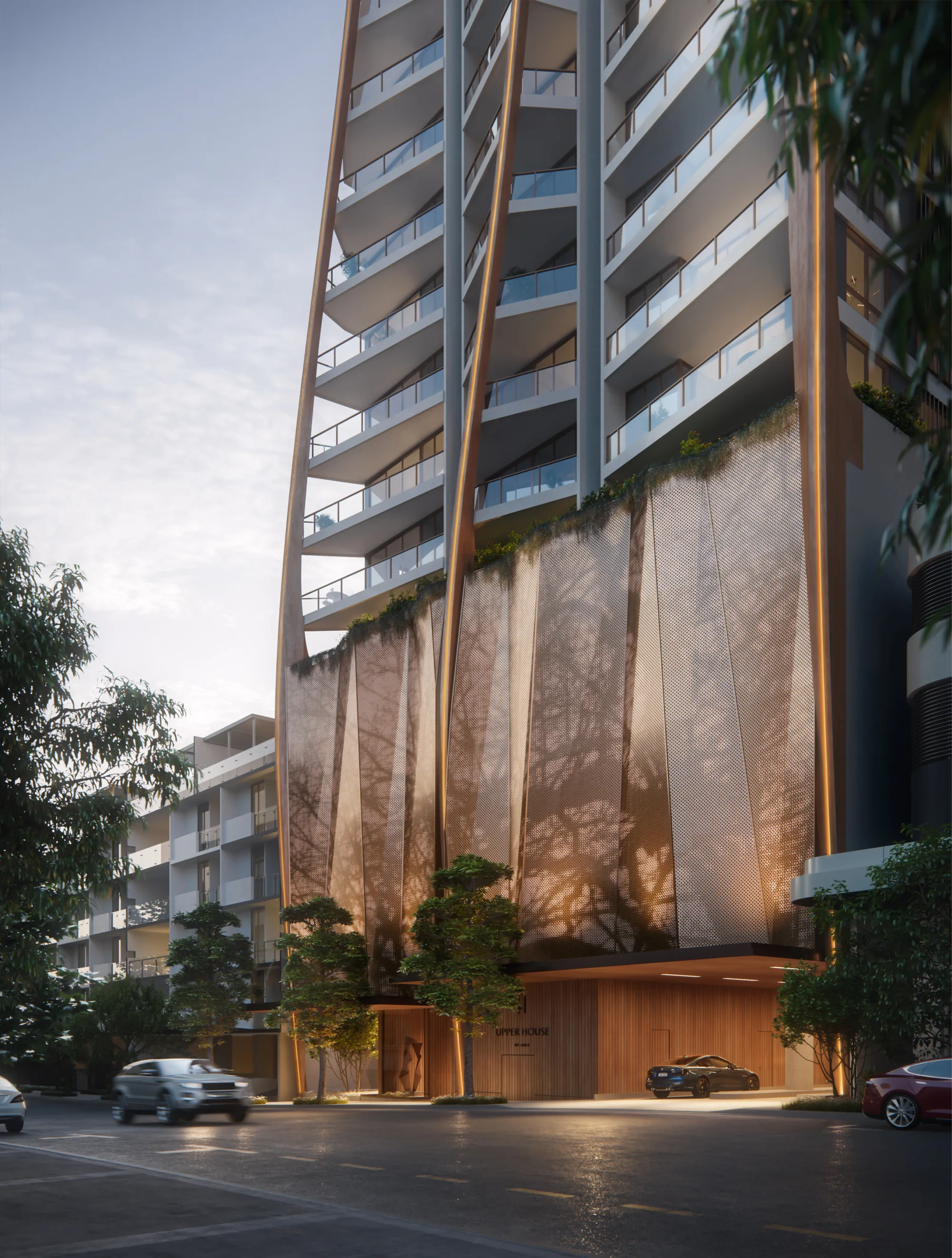 Artist’s impression of Upper House building illustrating its curved structure.