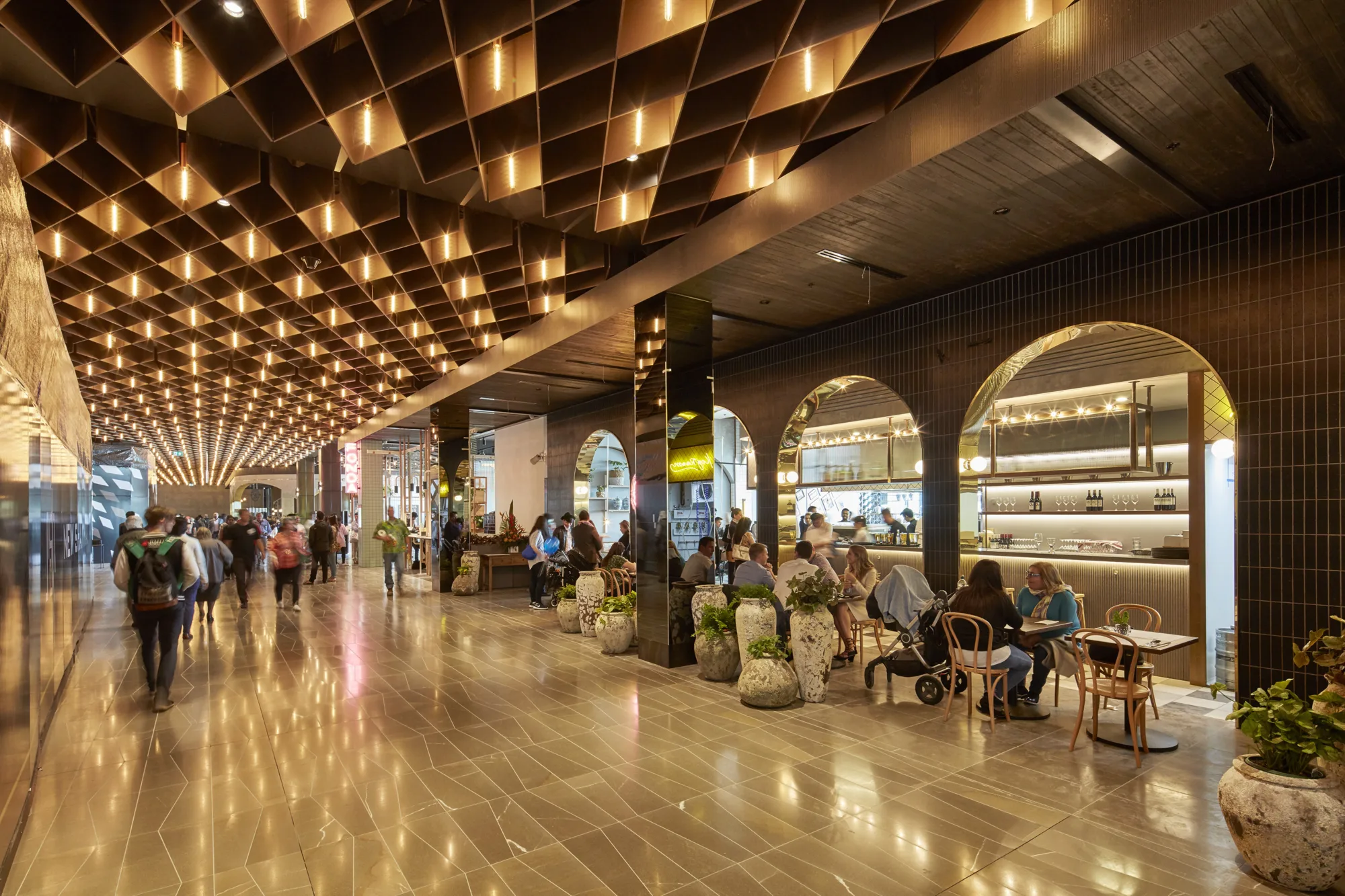 Ceiling and lighting installation.